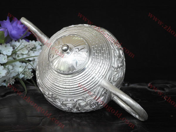 家用金银制品 纯金银茶壶